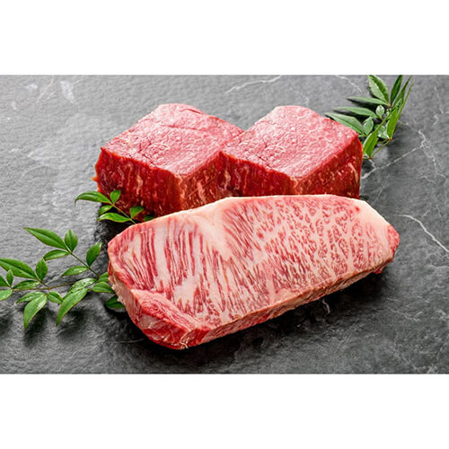 ＜米沢牛黄木＞米沢牛塊ステーキ ロース1塊550g、モモ肉2塊（計1,200g